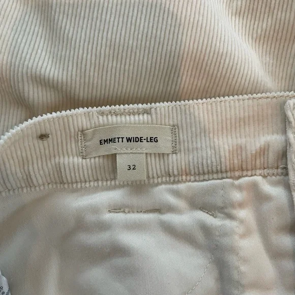 NWT Madewell Emmett 2.0 Cream Wide Leg Corduroy Size 32 - Picture 5 of 6